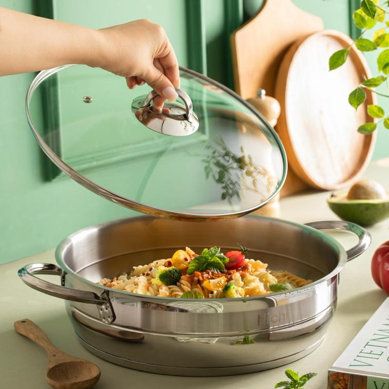 تابه دو دسته استیل نیچی سایز 24